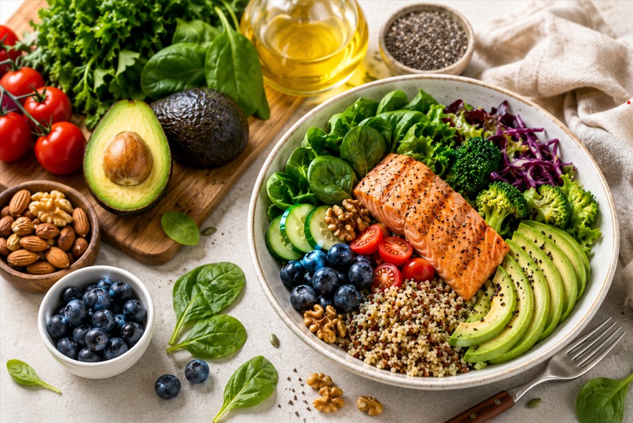 Alimentación antiinflamatoria rica en omega 3, antioxidantes y alimentos naturales